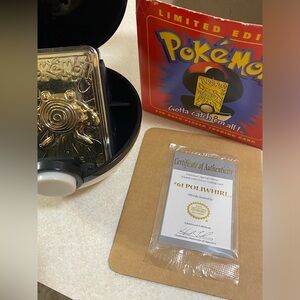 23K Gold Plated POLIWHIRL Trading Card 1999 Burger King Happy Meal Toy